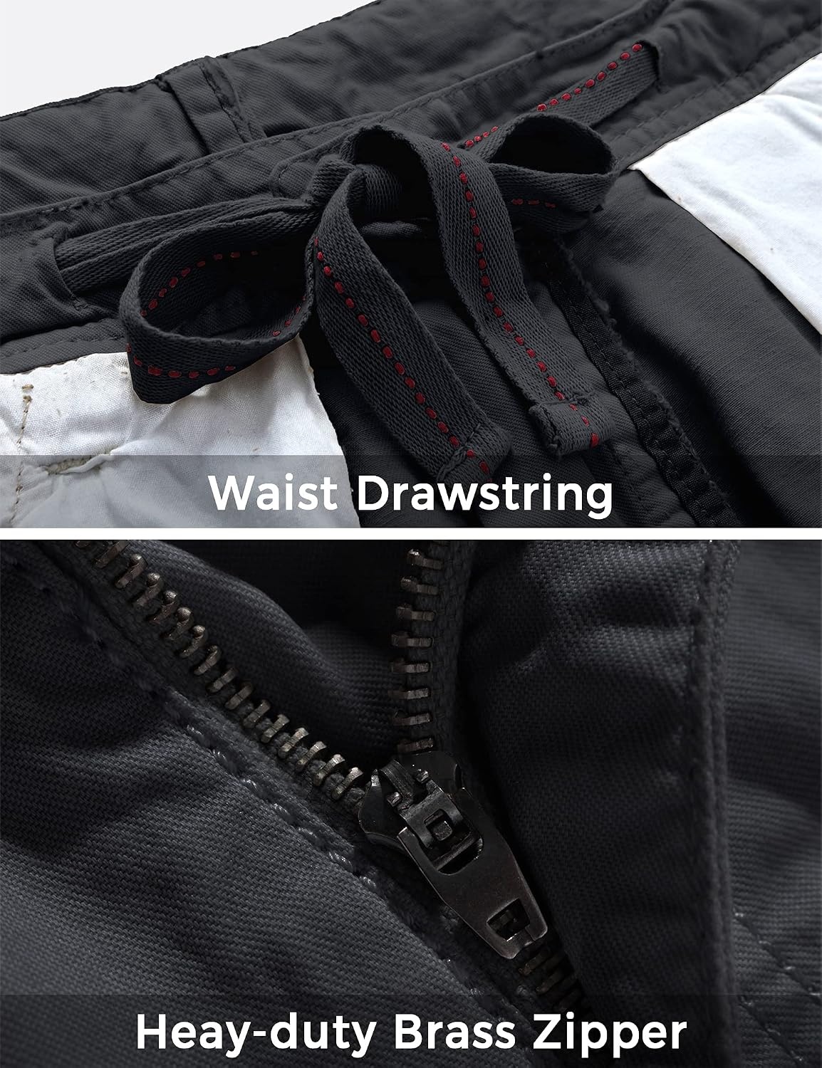 image:imageWenVen Mens Cotton Twill Cargo Shorts Classic Relaxed Fit Reg and Big amp Tall SizesCharcoal