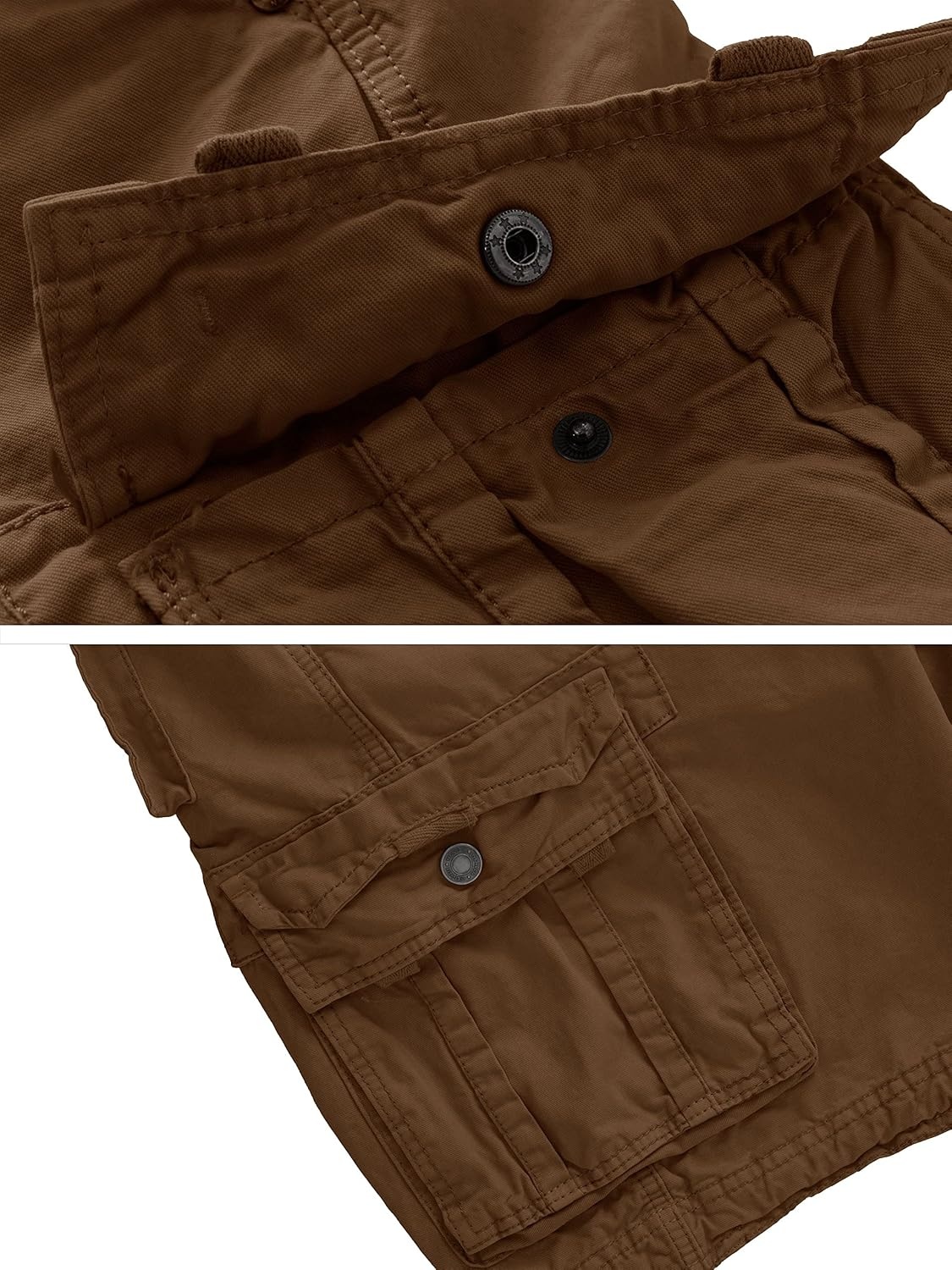 image:imageWenVen Mens Cotton Twill Cargo Shorts Classic Relaxed Fit Reg and Big amp Tall SizesCoffee