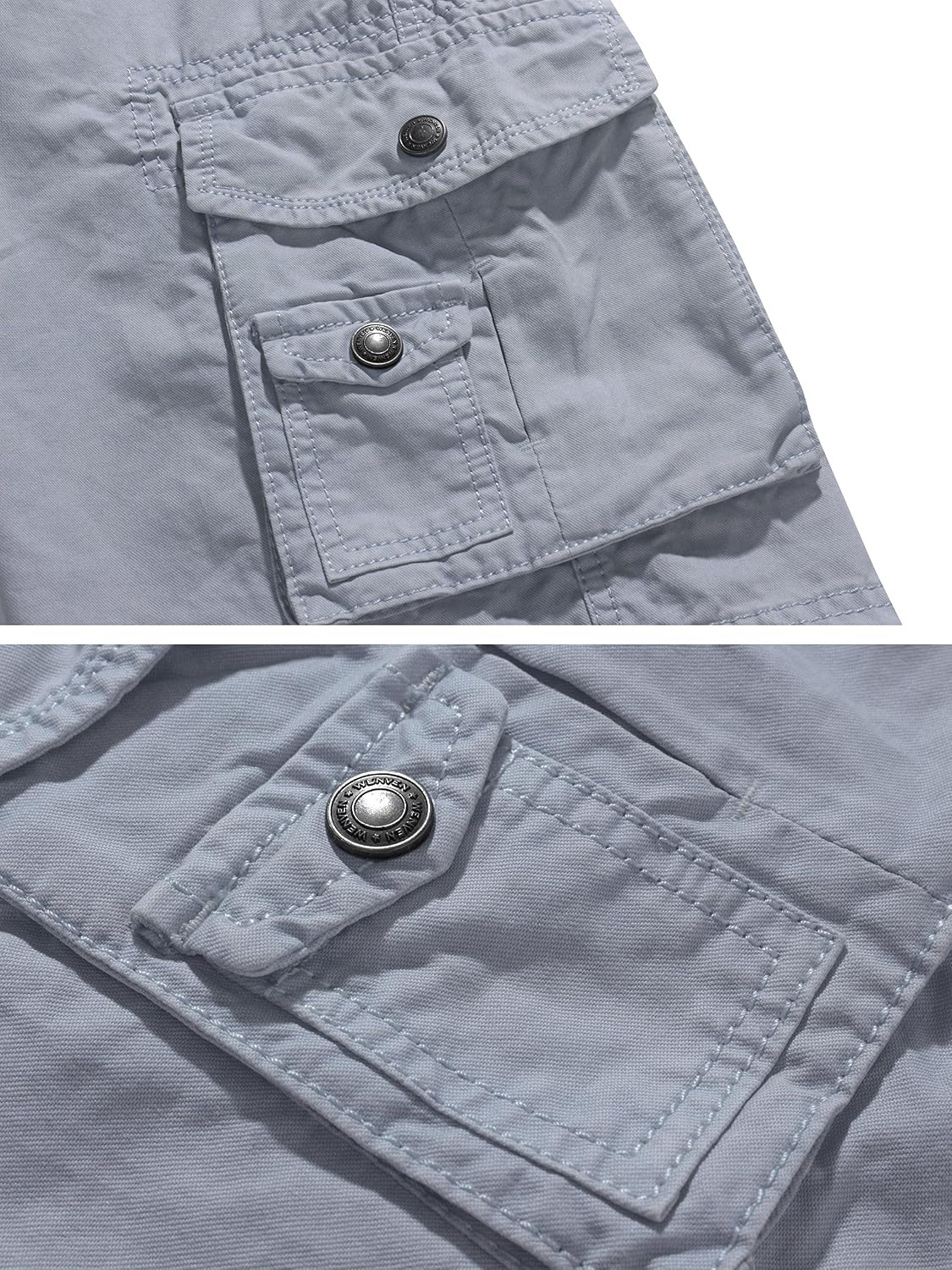 image:imageWenVen Mens Cotton Twill Cargo Shorts Classic Relaxed Fit Reg and Big amp Tall SizesLight Grey