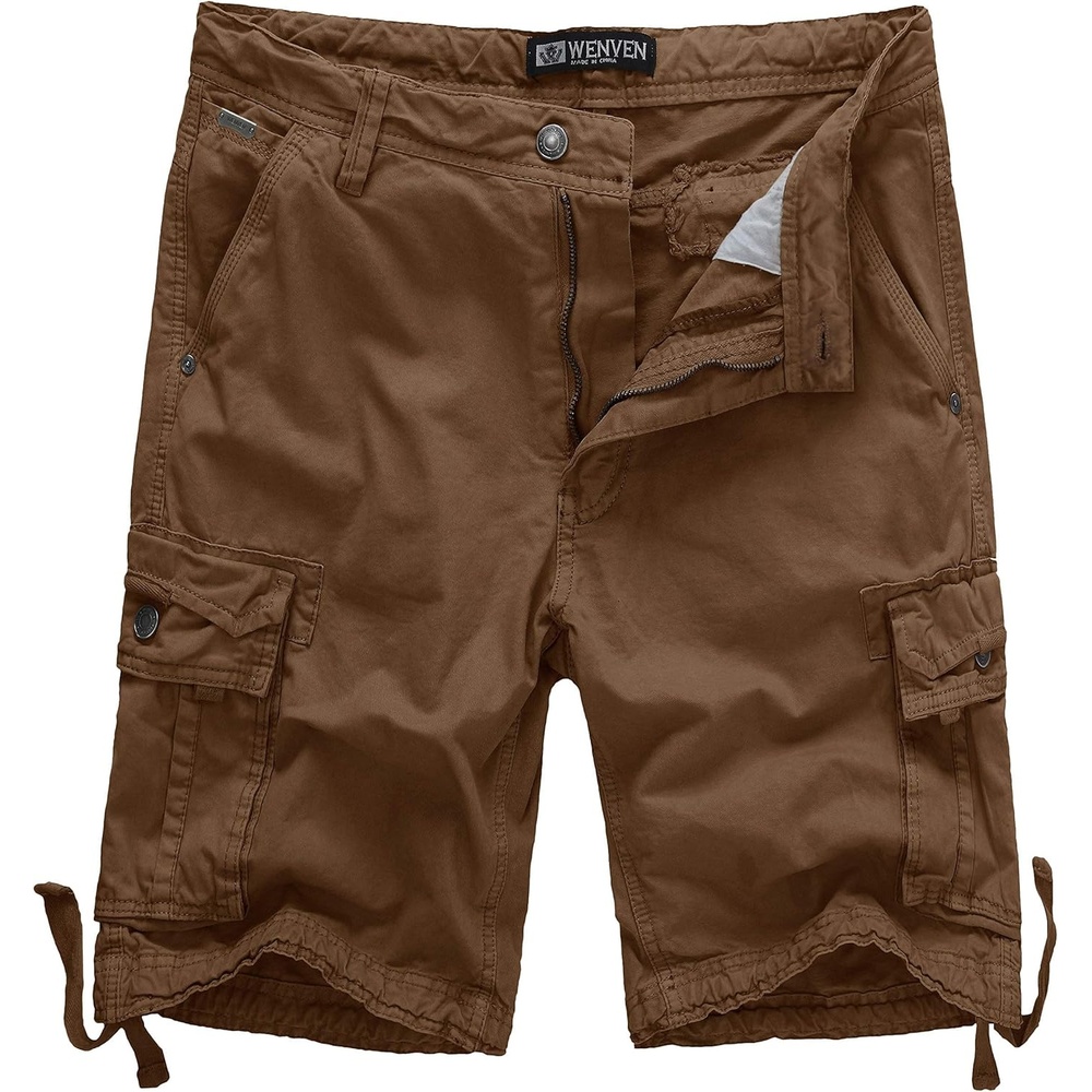 image:imageWenVen Mens Cotton Twill Cargo Shorts Classic Relaxed Fit Reg and Big amp Tall SizesCoffee