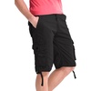 WenVen Men’s Cotton Twill Cargo Shorts Classic Relaxed Fit | Reg and Big & Tall Sizes(Black)