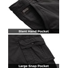 WenVen Men’s Cotton Twill Cargo Shorts Classic Relaxed Fit | Reg and Big & Tall Sizes(Black)