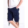 WenVen Men’s Cotton Twill Cargo Shorts Classic Relaxed Fit | Reg and Big & Tall Sizes(Blue)