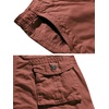WenVen Men’s Cotton Twill Cargo Shorts Classic Relaxed Fit | Reg and Big & Tall Sizes(Brick Red)