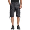 WenVen Men’s Cotton Twill Cargo Shorts Classic Relaxed Fit | Reg and Big & Tall Sizes(Charcoal)
