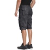 WenVen Men’s Cotton Twill Cargo Shorts Classic Relaxed Fit | Reg and Big & Tall Sizes(Charcoal)