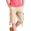 WenVen Men’s Cotton Twill Cargo Shorts Classic Relaxed Fit | Reg and Big & Tall Sizes(Dark Khaki)