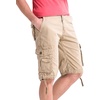 WenVen Men’s Cotton Twill Cargo Shorts Classic Relaxed Fit | Reg and Big & Tall Sizes(Dark Khaki)