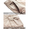 WenVen Men’s Cotton Twill Cargo Shorts Classic Relaxed Fit | Reg and Big & Tall Sizes(Dark Khaki)