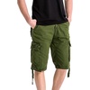 WenVen Men’s Cotton Twill Cargo Shorts Classic Relaxed Fit | Reg and Big & Tall Sizes(Military Green)