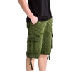 WenVen Men’s Cotton Twill Cargo Shorts Classic Relaxed Fit | Reg and Big & Tall Sizes(Military Green)