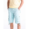 WenVen Men’s Cotton Twill Cargo Shorts Classic Relaxed Fit | Reg and Big & Tall Sizes(Skyblue)