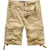 WenVen Men’s Cotton Twill Cargo Shorts Classic Relaxed Fit | Reg and Big & Tall Sizes(Khaki)