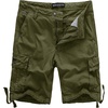 WenVen Men’s Cotton Twill Cargo Shorts Classic Relaxed Fit | Reg and Big & Tall Sizes(Military Green)