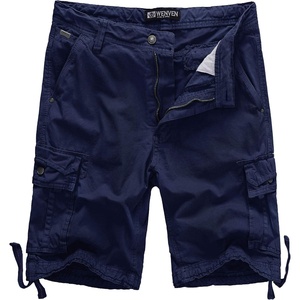WenVen Men’s Cotton Twill Cargo Shorts Classic Relaxed Fit | Reg and Big & Tall Sizes(Blue)