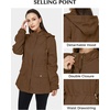 WenVen Women’s Cotton Military Jacket Lightweight Casual Anorak Coat | Spring & Fall Outerwear with Removable Hood(Coffee)