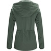 WenVen Women’s Cotton Military Jacket Lightweight Casual Anorak Coat | Spring & Fall Outerwear with Removable Hood(Green)