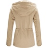 WenVen Women’s Cotton Military Jacket Lightweight Casual Anorak Coat | Spring & Fall Outerwear with Removable Hood(Khaki)