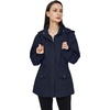 WenVen Women’s Cotton Military Jacket Lightweight Casual Anorak Coat | Spring & Fall Outerwear with Removable Hood(Navy)