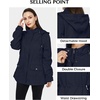 WenVen Women’s Cotton Military Jacket Lightweight Casual Anorak Coat | Spring & Fall Outerwear with Removable Hood(Navy)