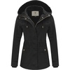WenVen Women’s Cotton Military Jacket Lightweight Casual Anorak Coat | Spring & Fall Outerwear with Removable Hood(Black)