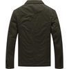 WenVen Men’s Casual Canvas Cotton Military Lapel Jacket | Spring-Fall Utility Workwear Coat Regular Big Tall Sizes(Army Green)