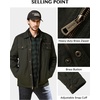 WenVen Men’s Casual Canvas Cotton Military Lapel Jacket | Spring-Fall Utility Workwear Coat Regular Big Tall Sizes(Army Green)