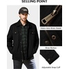 WenVen Men’s Casual Canvas Cotton Military Lapel Jacket | Spring-Fall Utility Workwear Coat Regular Big Tall Sizes(Black)