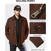 WenVen Men’s Casual Canvas Cotton Military Lapel Jacket | Spring-Fall Utility Workwear Coat Regular Big Tall Sizes(Coffee)