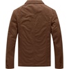 WenVen Men’s Casual Canvas Cotton Military Lapel Jacket | Spring-Fall Utility Workwear Coat Regular Big Tall Sizes(Coffee)
