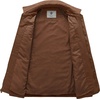 WenVen Men’s Casual Canvas Cotton Military Lapel Jacket | Spring-Fall Utility Workwear Coat Regular Big Tall Sizes(Coffee)