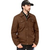 WenVen Men’s Casual Canvas Cotton Military Lapel Jacket | Spring-Fall Utility Workwear Coat Regular Big Tall Sizes(Coffee)