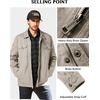 WenVen Men’s Casual Canvas Cotton Military Lapel Jacket | Spring-Fall Utility Workwear Coat Regular Big Tall Sizes(Desert Sand)