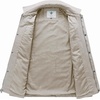 WenVen Men’s Casual Canvas Cotton Military Lapel Jacket | Spring-Fall Utility Workwear Coat Regular Big Tall Sizes(Desert Sand)