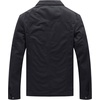WenVen Men’s Casual Canvas Cotton Military Lapel Jacket | Spring-Fall Utility Workwear Coat Regular Big Tall Sizes(Grey)