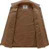 WenVen Men’s Casual Canvas Cotton Military Lapel Jacket | Spring-Fall Utility Workwear Coat Regular Big Tall Sizes(Khaki)