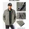 WenVen Men’s Casual Canvas Cotton Military Lapel Jacket | Spring-Fall Utility Workwear Coat Regular Big Tall Sizes(Light Olive)