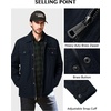 WenVen Men’s Casual Canvas Cotton Military Lapel Jacket | Spring-Fall Utility Workwear Coat Regular Big Tall Sizes(Navy)