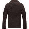 WenVen Men’s Casual Canvas Cotton Military Lapel Jacket | Spring-Fall Utility Workwear Coat Regular Big Tall Sizes(Tobacco)