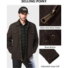 WenVen Men’s Casual Canvas Cotton Military Lapel Jacket | Spring-Fall Utility Workwear Coat Regular Big Tall Sizes(Tobacco)