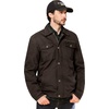 WenVen Men’s Casual Canvas Cotton Military Lapel Jacket | Spring-Fall Utility Workwear Coat Regular Big Tall Sizes(Tobacco)