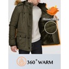WenVen Men’s Hooded Warm Coat Winter Parka Jacket | Fleece Lined Puffer Outerwear(Army Green)