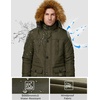 WenVen Men’s Hooded Warm Coat Winter Parka Jacket | Fleece Lined Puffer Outerwear(Army Green)