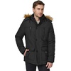 WenVen Men’s Hooded Warm Coat Winter Parka Jacket | Fleece Lined Puffer Outerwear(Black)