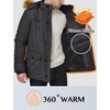 WenVen Men’s Hooded Warm Coat Winter Parka Jacket | Fleece Lined Puffer Outerwear(Charcoal)