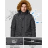 WenVen Men’s Hooded Warm Coat Winter Parka Jacket | Fleece Lined Puffer Outerwear(Charcoal)
