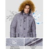 WenVen Men’s Hooded Warm Coat Winter Parka Jacket | Fleece Lined Puffer Outerwear(Charcoal Heather)