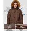 WenVen Men’s Hooded Warm Coat Winter Parka Jacket | Fleece Lined Puffer Outerwear(Coffee)