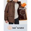 WenVen Men’s Hooded Warm Coat Winter Parka Jacket | Fleece Lined Puffer Outerwear(Coffee)