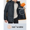 WenVen Men’s Hooded Warm Coat Winter Parka Jacket | Fleece Lined Puffer Outerwear(Grey)